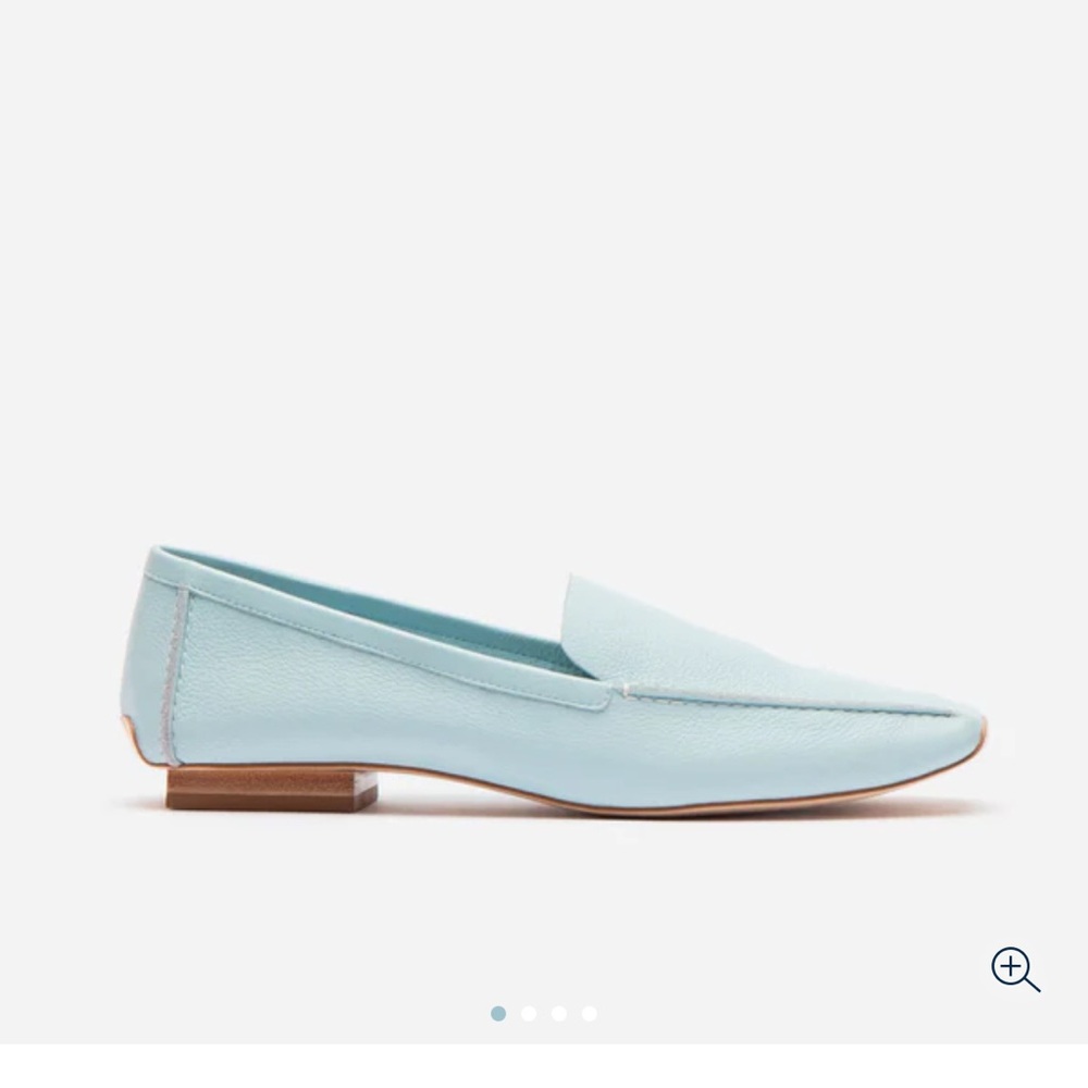 Women's Blue Leather Loafers - Picture 2 of 4